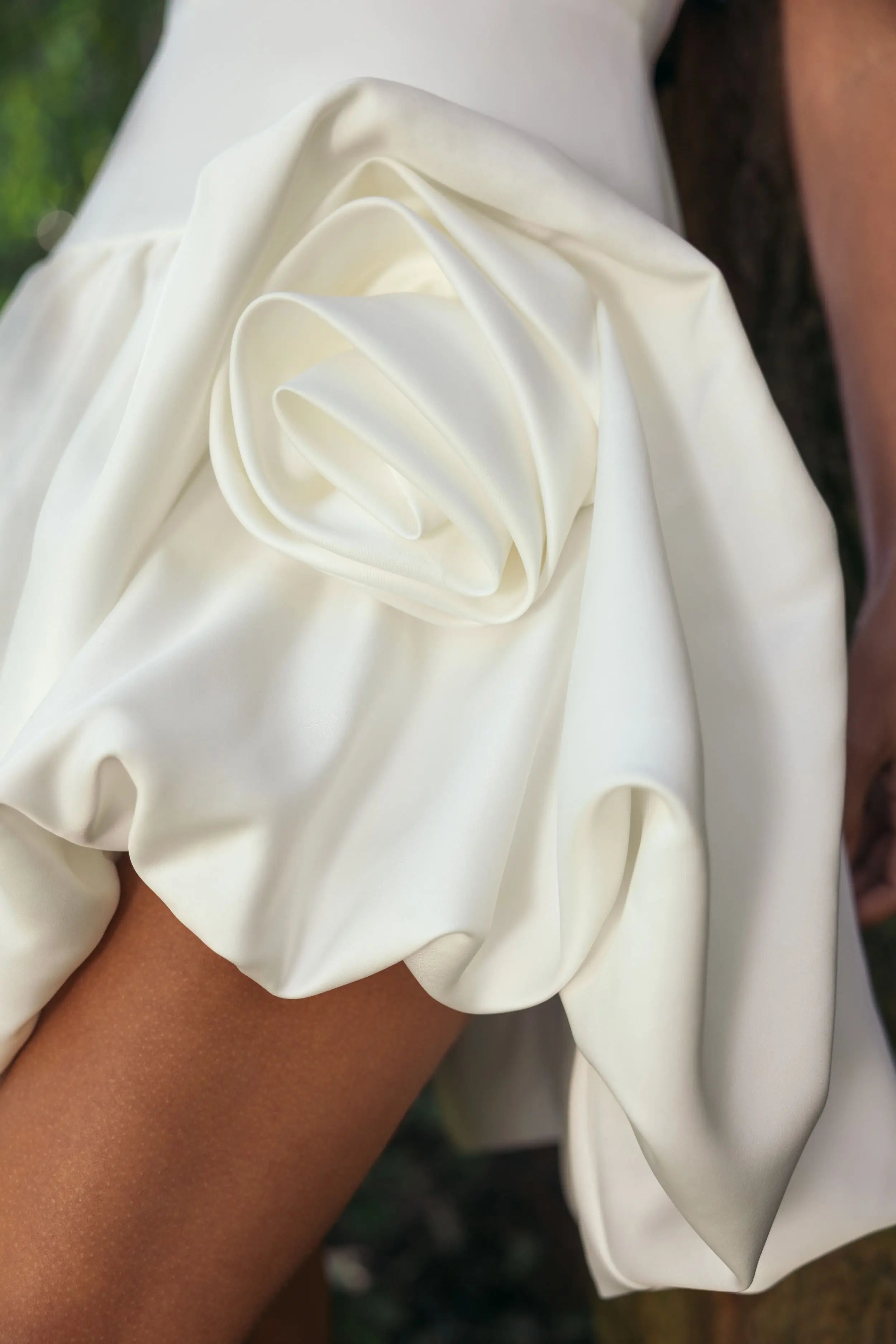 White Sleeveless Satin Bubble Hem Mini Dress