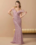 Pink Embellished Strapless Gown With Sculptural Drape